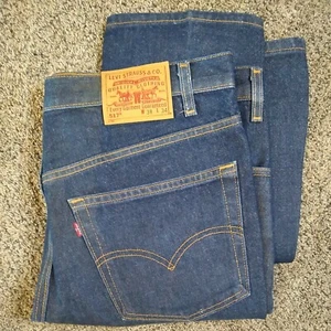 Jeans vintage Levis 517 taglio stivaletto uomo 38Wx34L lavaggio scuro linguetta rosso made in USA NUOVI SENZA ETICHETTE - Foto 1 di 9