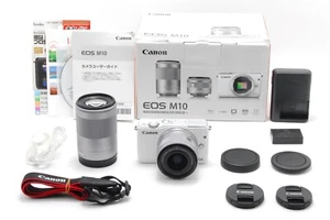 Canon EOS M10 Double Zoom Lens Kit Mirrorless Camera white - Picture 1 of 10