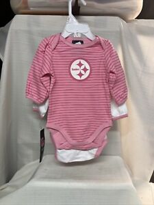 NFL Pittsburgh Steelers Pink 2 Set One Piece.  0-3 Month & 3-6 Month NWT