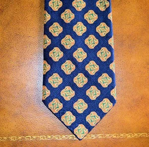 New Vintage and Classic Stefano Ricci Dark Blue and Gold Tie 100% Silk - Picture 1 of 6
