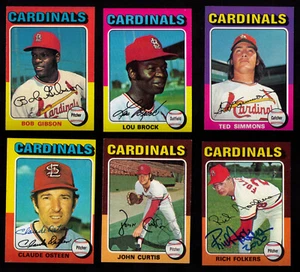 1975 Topps St. Louis Cardinals COMPLETE Team Set (25ct) w/3 SIGNED EXMT/ NR MINT - Picture 1 of 8
