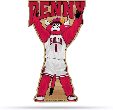 Chicago Bulls Pennant Shape Cut Mascot Logo Cover