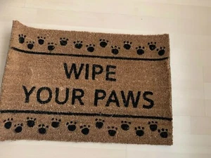 Wipe Your Paws Design Coir Outdoor Doormat 41 X 60 Cm New Unwanted Pet Dog Cat - Picture 1 of 10
