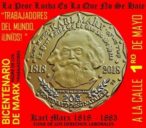 KARL MARX 200yrs GRITO LARES 20 ALBIZU Puerto Rico Coin medal token moneda ficha - Picture 1 of 12