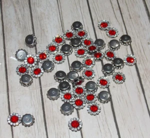 9mm fancy glass red crystal gem dress coat button sew jewel rhinestone - Picture 1 of 1