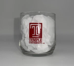 Temple University Owls Vintage Rocks Glass Cocktail Short Glass 3.5 " - Imagen 1 de 5