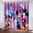 Mickey Minnie Mouse Made Pair Thick Thermal Blackout Curtains Ring Top Eyelet Uk