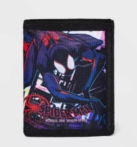 Kids' Spider-Man: Miles Morales Into the Spider-Verse Trifold Wallet Black.. New - Picture 1 of 3