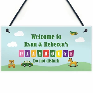 Garden Plaque PERSONALISED Playhouse Sign For Den Room Daughter Son Gift - Picture 1 of 9
