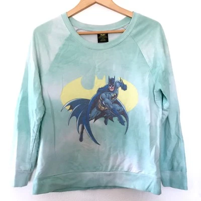 Batman DC Mujer Mediana Pastel Verde Espuma de Mar Tie Dye Sudadera Suéter Top L/S  Foto 1 de 4