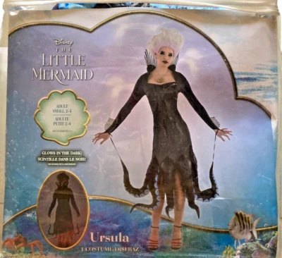 迪士尼乌休拉小美人鱼尺寸小号 2-4 成人服装在黑暗中发光 — 第 1/4 张图片