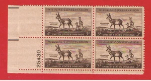 #1078  MNH OG plate block of 4  Antelope   Free S/H - Picture 1 of 1