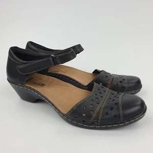 Sandalias Clarks Tacones Cuero Negro Talla 6 - Imagen 1 de 11