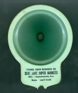 Imbuto pubblicitario anni '40/50 KONA, HILO, Hawaii, Sure Save Super Markets - Foto 1 di 3