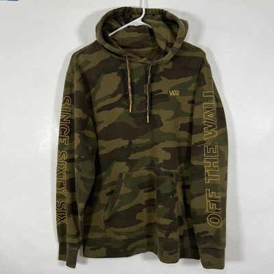 Sudadera con Capucha VANS Off The Wall Para Hombre Talla Pequeña Verde Ejército Camuflaje Vellón Foto 1 de 4