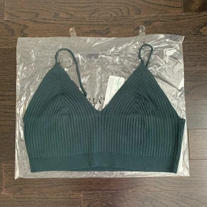 Victoria’s Secret PINK knitted Crop top XXL Emerald Green NWT - Picture 1 of 4