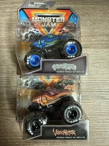 Spin Master Monster Jam Velociraptor Series 32 & 40 Blue Velociraptor Lot Of  2 - Picture 1 of 3