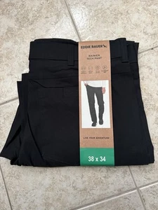 Eddie Bauer Men’s Water-Repellent Two Way Stretch Rainier Tech Pant Black 38x34 - Picture 1 of 2
