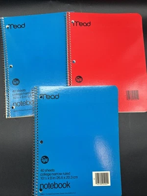 VTG Mead Notebook LOT The Spiral 40 Sheets College Rule One Subject 1970’s/80’s - Image 1 of 4