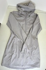 Columbia Jacket Womens M Gray Longer Mid Length Hooded Raincoat Outdoor Gorpcore - Picture 1 of 14