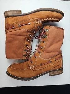 SEBAGO Women's Lace Up Brown Leather Women Trail Boots Size 7.5M Cinnamon 0813 - Picture 1 of 12