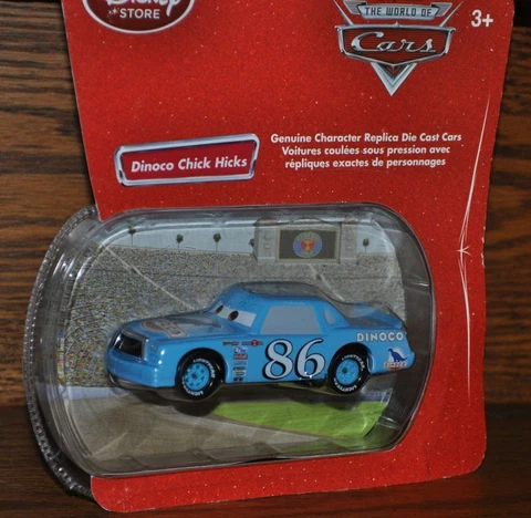 Disney Store Pixar Cars Exclusive Dinoco Chick Hicks  Die Cast  Bubble pack NEW Cover