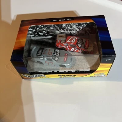 2002 HOT WHEELS RACING #B0551 NASCAR Kurt Busch "WRENCHIN & RACIN" 2 CAR SET - Image 1 of 4