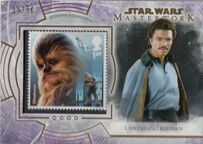 Star Wars Masterwork 2018, Lando Calrissian Purple Stamp Relic Card S-CL #16/50 - Image 1 of 2