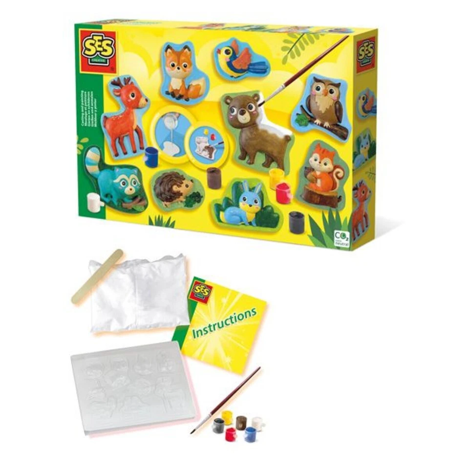 SES Creative Kreativset Gießen und Anmalen: Waldtiere