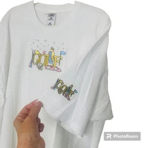 GOLF T-Shirt Womens Size XXXL Embroidery Applique Fruit of the Loom Tee White - Picture 1 of 8