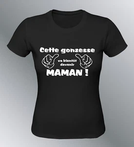 Tee Shirt S M L XL Pronto MAMÁ Madre Humor Mujer Bebé Embarazo Nacimiento Madre - Imagen 1 de 3