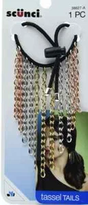 Scunci Tassel Tails, Ponytail holder Feathers  Hair Jewelry 38627-A - Picture 1 of 1
