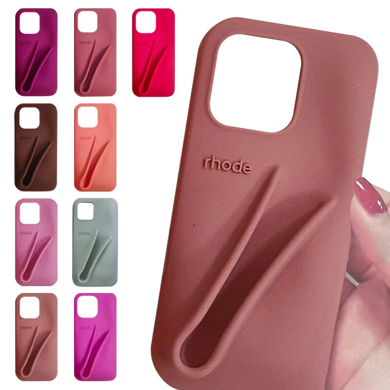 MARKENLOS Silikon Handyhülle für iPhone 17/16/15/14/13/12 Rhode Lippenstift-Lippenhalter
