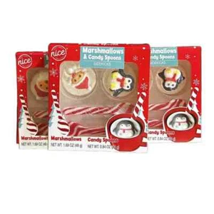 3 - Nice! Marshmallows (Santa/Penguin) & Candy Spoons Hot Chocolate Sidekicks - Picture 1 of 3