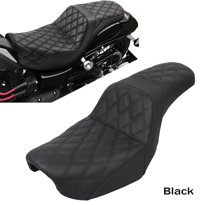Black Driver & Passenger Seat Fit For Harley Dyna Low Rider FXD FXDWG 2006-2017 - Image 1 of 4