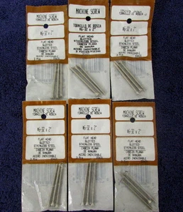 Tornillos ranurados para máquina de cabeza plana de 6-32 x 2" acero inoxidable 18-8 Qty 18 C71 - Imagen 1 de 4