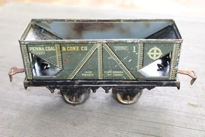 Bing Prewar O Gauge #525/116 4-Wheel Penna Coal & Coke Co. Gray Hopper Car b2 - Image 1 of 4