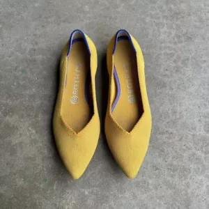 ROTHY'S THE POINT MARIGOLD YELLOW BALLET FLAT SHOES WOMEN'S 8 - Picture 1 of 7