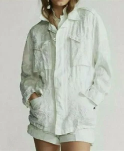 NWOT Polo Ralph Lauren Women's Eyelet Linen Jacket In White - Picture 1 of 5