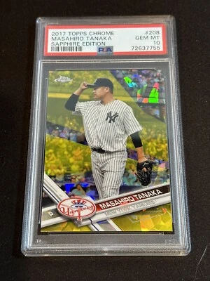 2017 Topps Chrome Sapphire Masahiro Tanaka Gold /5 PSA 10 New York Yankees - Image 1 of 2