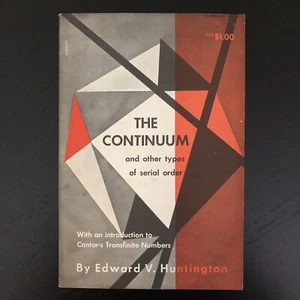 THE CONTINUUM And Other Types Of Serial Order 1955 1st Dover Ed. PB HUNTINGTON - Picture 1 of 10