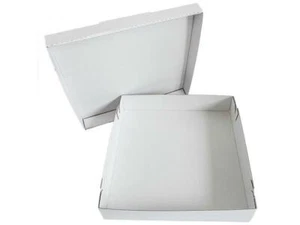 100 Stülpdeckelkarton Faltschachtel Tortenkarton Weiß 350x350x70 mm - Bild 1 von 2