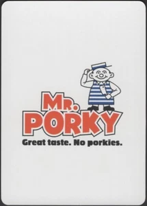 Tarjetas de juego cartas individuales antiguas anchas * MR PORKY - RASGUÑOS DE CERDO arte publicitario - Imagen 1 de 3