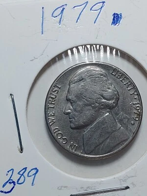 1979 Jefferson Nickel Error-Filled In D Mint Mark - Image 1 of 2