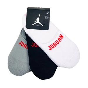 Nike Kids 3 Pk Multicolor No Show Polyester Jordan Print Athletic Sock Set Sz S - Picture 1 of 1
