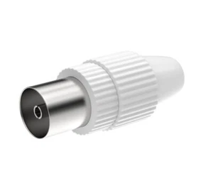 Antennenstecker für Kabelfernsehen / Koaxial (weiblich) weiß Neu / Top :-) - Bild 1 von 3