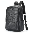 Men Genuine Leather Backpack Handbag 15.6'' Laoptop Bag Satchel Crocodile Tote