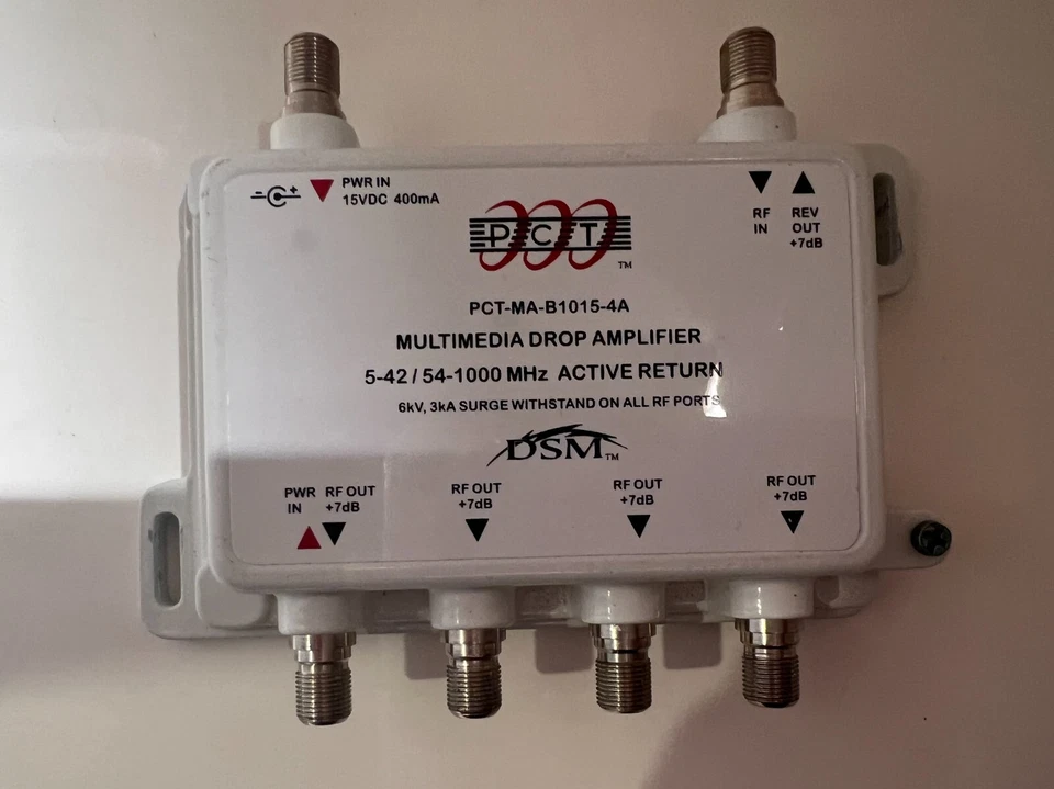 Cable TV SIgnal Booster PCT Drop Amplifier PCT-MA-B1015-4A - Image 1 of 4