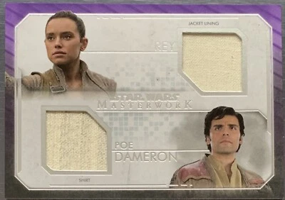 2020 Masterwork Dual Costume Relic of REY and POE DAMERON Purple 5/25  - Image 1 of 3