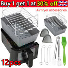 12pcs Air Fryer Liners Rack Access for Ninja Stainless Steel Double Basket_Grill